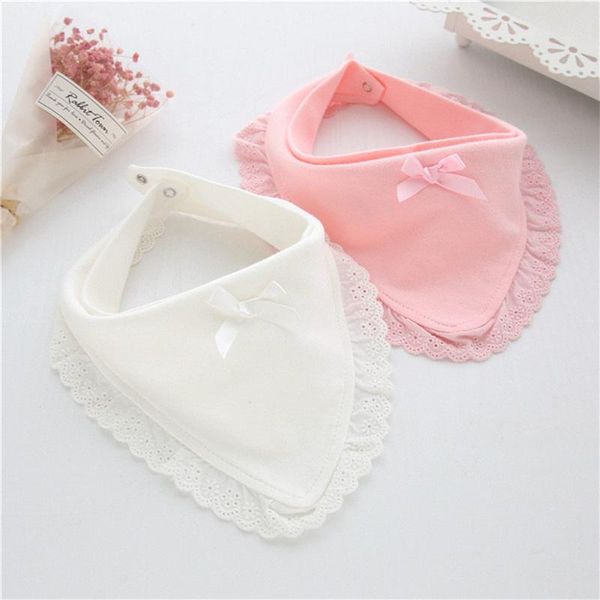 Dog Apparel 30X White&Pink Pet Puppy Cat Bandanas Adjustable Cotton Kids Baby Lace Scarf Bibs Grooming Accessories For Wedding