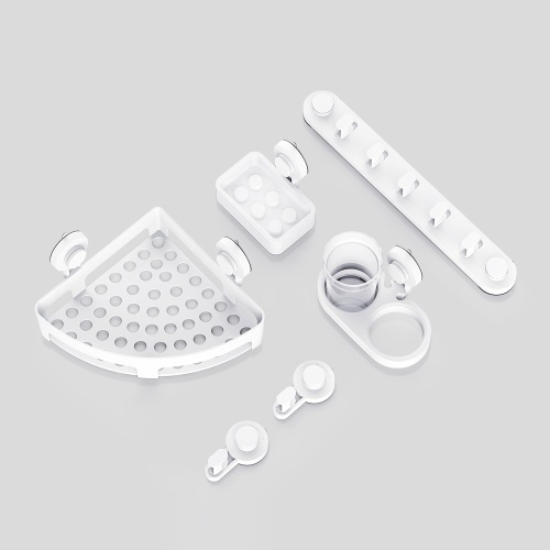 Accesorios de baño Xiaomi Quange Esquina de baño de esquina libre de perforación Accesorios de baño Estante de almacenamiento de hierro forjado Estante de pared de trípode de cocina