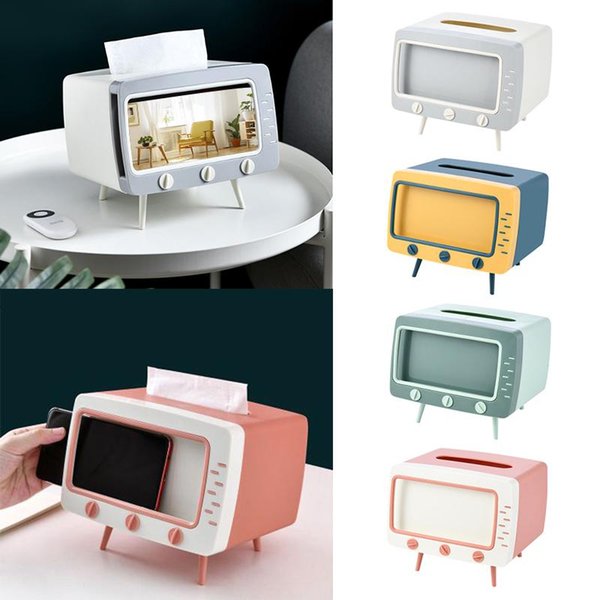 Toilet Paper Holders CuteTV Tissue Box Desktop Holder Dispenser Storage Napkin Case Organizer With Mobile Phone For Home