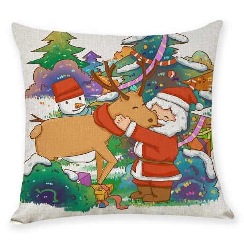 Funda de almohada árbol de navidad dibujos animados