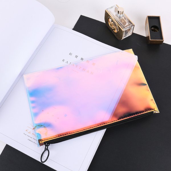 Transparent Handbag Colorful Bag Rainbow Laser Purses Clear Jelly 1221036