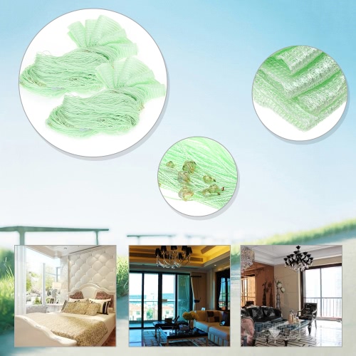 2Pcs 100*200cm Solid Color Awesome Door Thread Curtain with 3 Beads Window String Curtain High-quality Room Divider Elegant Setting Wall Decoration Romantic Strip Tassel Window Treatments Size 39