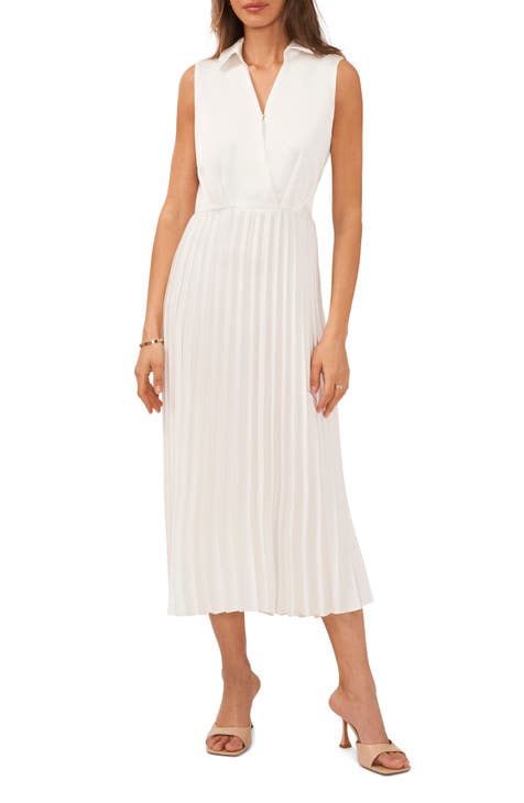 Sleeveless Pleated Midi Dress