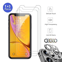 [Lot de 4] Téléphoner Protection Écran  Protecteur D'objectif D'appareil Photo Pour Apple iPhone 14 Pro Max iPhone 13 Pro Max 12 Mini 11 Verre Trempé Alliage d'Aluminium Haute Définition (HD) Duret miniinthebox