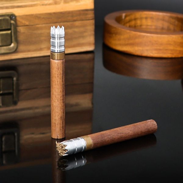 smoke accessory tobacco pipes aluminum alloy sawtooth can be washed wooden stitching creative wood bong smoke kit