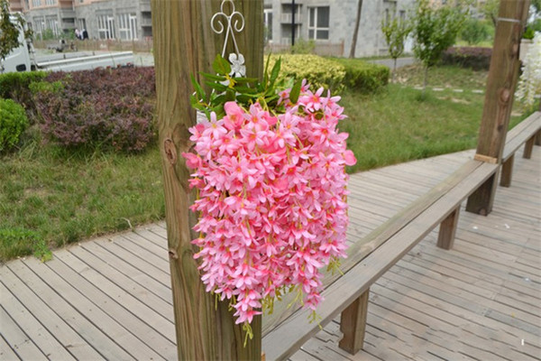 Five Branches Each Bouquet Artificial Hanging Orchids Plants Fake Silk Flower Vine 7color For Wedding Backdrop Party Decorations supplies