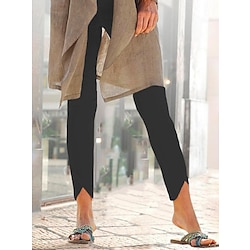 Femme Collants Legging Noir Mode Casual Fin de semaine Cheville Contrôle du Ventre Couleur unie S M L XL XXL Lightinthebox