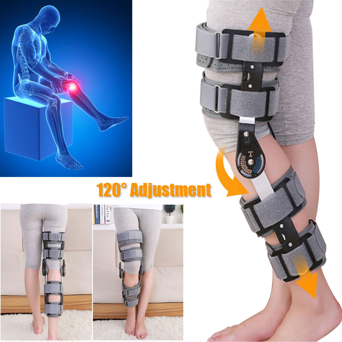 Inspired Breg Telescopic Post Op ROM Leg Hinged Knee PadBrace Adjustable