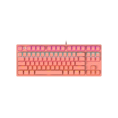 DaiDai STK130 clavier mécanique filaire USB clavier à lumière mixte 87 touches clavier de bureau de jeu Design ergonomique noir (interrupteur bleu)