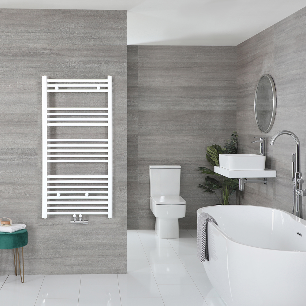 Radiador Toallero Blanco de Conexión Central - 1188mm x 500mm - Neva