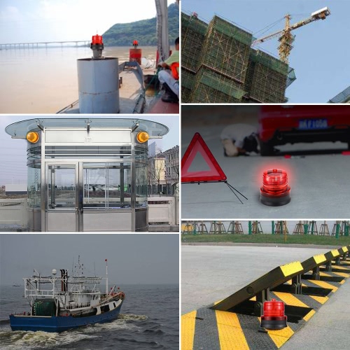 Outdoor Portable Solar Powered Light Sensitive Strobe Flash Warning Car Vehicle Magnetic Mounted LED Caution Lamp