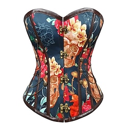 Rococo Punk  Gothic Medieval Steampunk Overbust Corset Lingerie Bustier Bodyshaper Women's 12 Plastic Bones Costume Vintage Cosplay Corset Lightinthebox