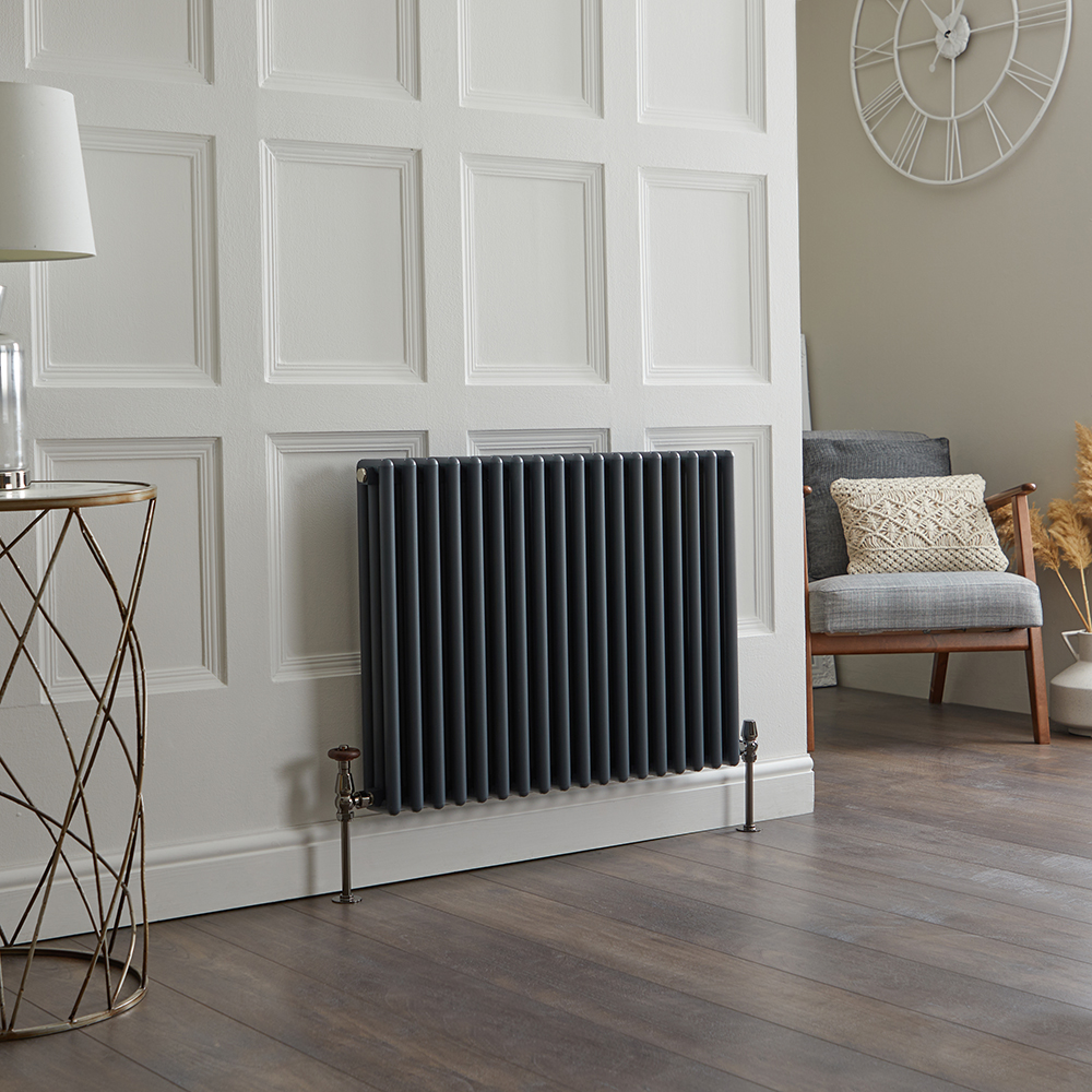 Radiador Tradicional Horizontal en Aluminio Antracita con Columnas  - 600mm x 810mm (Columnas Dobles) - Esme