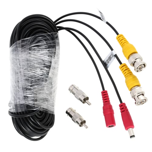 KKmoon 65ft(20m) BNC Video Power Cable siamés para vigilancia Cámara DVR Kit