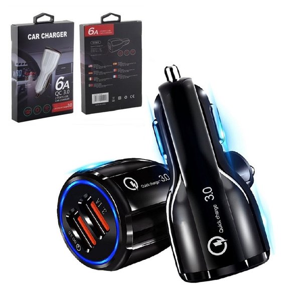 Dual usb ports car chargers 2.4A Real Led light car charger Power adapter for iphone 11 12 13 Pro max samsung htc android phone plug