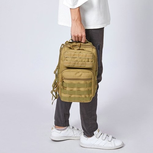 Ejército Camuflaje Tactic Sling Bag Mochila Pecho Hombro Crossbody Pack para caminatas al aire libre Caza de camping 12L