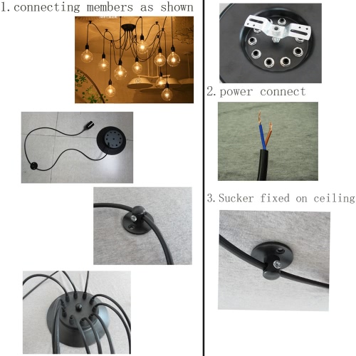 Lixada 6 Arms(each with 1.7m wire) Antique Classic Spider Lamp