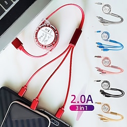 3-in-1 Multifunctional USB Charger Cable  Micro USB Type C Charging Cable, Retractable Roller Structure Design For Phone Android Smartphone Connector Lightinthebox
