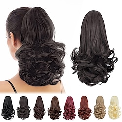 Ponytail Extension12 Claw Hair Extensions Short Curly Ponytail Clip in Ponytail Hair Extension Natural Looking Synthetic Hairpiece for Women Lightinthebox