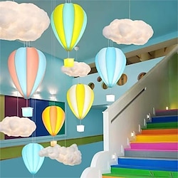 luz de techo led regulable habitación de los niños araña de globo de aire caliente lámpara de montaje semiempotrado de dibujos animados luces creativas cercanas al techo para niños dormitorio niñas niños habitación jardín de infantes paraíso de los niños