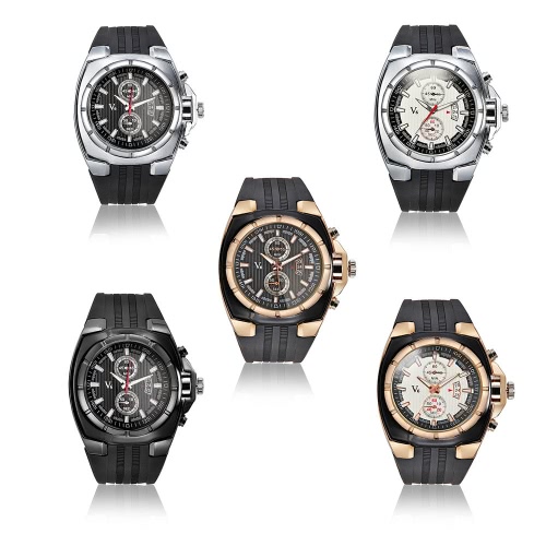 V6 Brand Luxury Fashion Men Casual Wristwatch Analog Sports Style Man's Quartz Watch with Date 2 Sub-dial