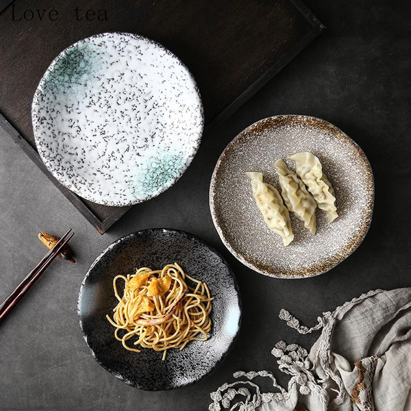 Dishes & Plates Retro Style Old Stoare Tableware Japanese Net Celebrity Creative Ceramic Plate Household Cold Dish Snack