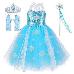 Frozen Princess Elsa Dress Flower Girl Dress Tulle Dresses Girls' Movie Cosplay Cosplay Frozen White Frozen Skirt PT318-Frozen Skirt Dress Children's Day Masquerade Organza Lightinthebox
