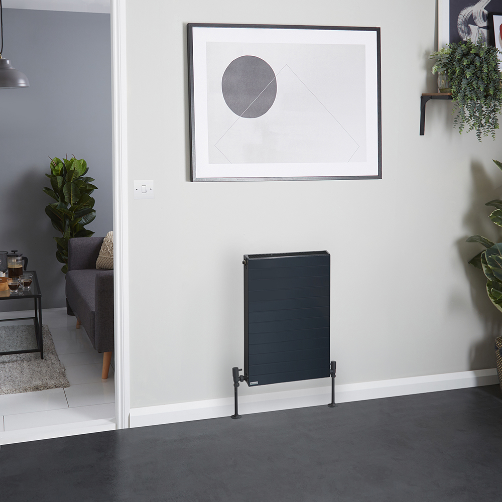 Radiador Convector Horizontal Antracita - 600mm x 400mm (Panel Doble) - Stelrad Vita Deco de Hudson Reed