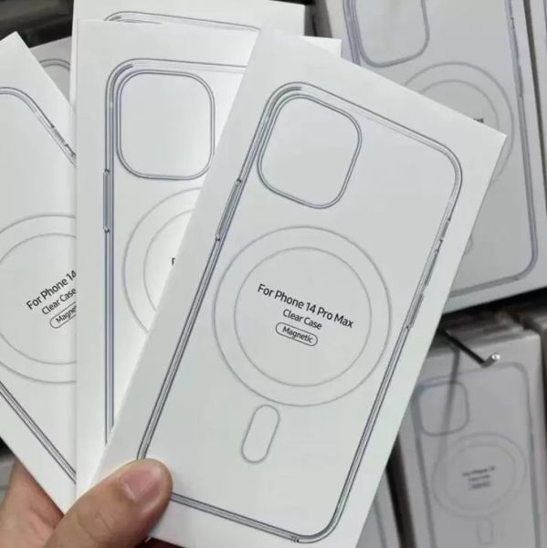 Transparent Magnetic Shockproof Phone Cases for iPhone 14 13 12 11 Pro Max Compatible Magsafe Charger