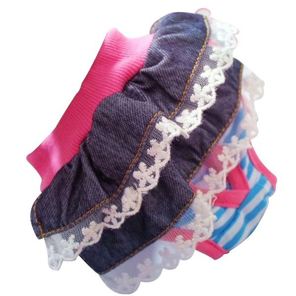 Dog Apparel Cute Pet Striped Sanitary Physiological Pants Panty Diaper For Puppy Female Lovely Underwear Briefs Clothing#H