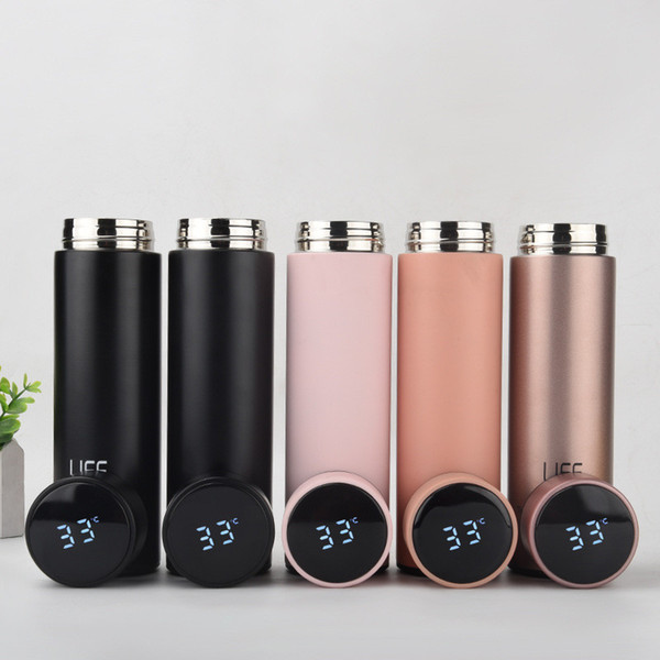500ML Smart Water Bottle Tumblers LED Temperature Display Cup Stainless Steel Vacuum Insulated Cups Leak Proof Vacuum Mug kettle