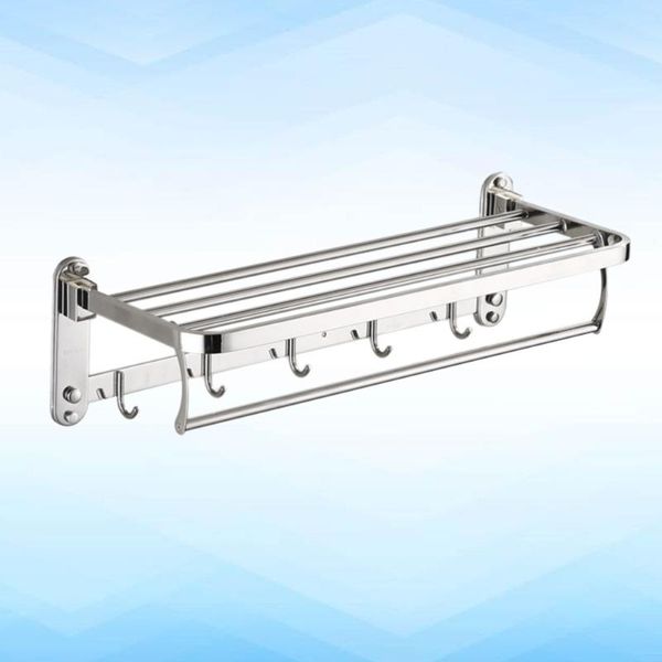 Towel Racks Home Punch Rack Stainless Steel Rod Wall Mounted Bar Shelf Holder El Rail Storage