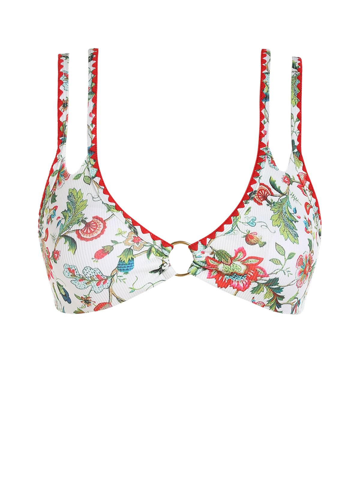 Whip Stitch Bohemian Floral Bikini Top M Multi a
