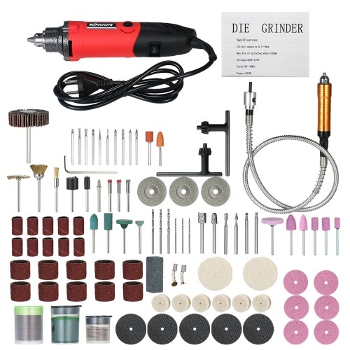 KKmoon Multi-funcional Profesional amoladora eléctrica Set de 6 velocidades de velocidad variable herramienta de molienda eléctrica Rotary Rotary con 150pcs accesorios para fresar pulido perforación grabado AC110V