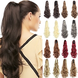 Clip In / On Ponytails Classic / Women / Easy dressing Synthetic Hair Hair Piece Hair Extension Body Wave / Natural Wave 22 inch Party / Party Evening / Party / Evening / Daily Wear Lightinthebox