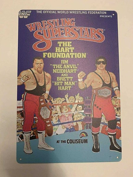 2021 Metal Signs  Bret Hart Foundation Wwf Ljn Poster Tin Sign Elite Mattel Figure Lot 20×30cm tin poster nostalgic tin sign