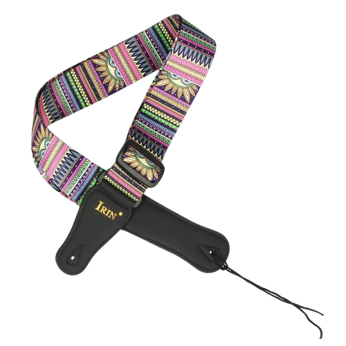 IRIN Guitar Strap Adjustable Polyester Belt PU Leather Ends for Acoustic Folk Classic Electric Guitar Bass