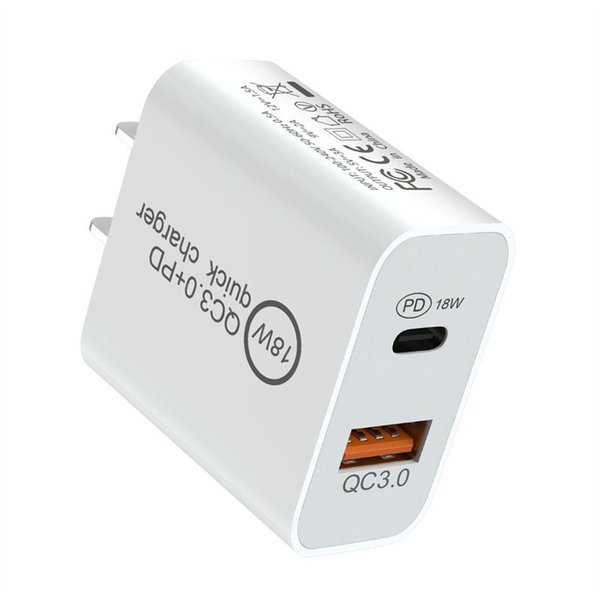 Universal Fast Quick Chargers Dual Ports Eu US 25W 20W 18W PD Wall Charger Power Adapters For IPhone IPad Samsung htc Android phone pc