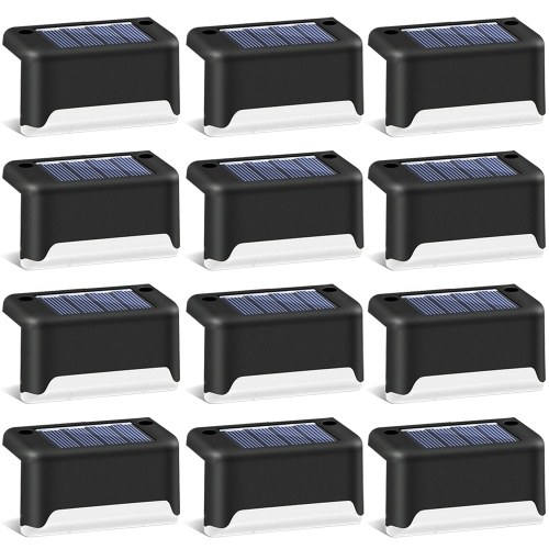 Lampe d'escalier solaire extérieure étanche étape lampe LED décoration de jardin paysage lampe pôle lampe IP55 marron/noir lumière chaude/Mixcolor 1/4/8/12/16 pièces