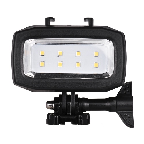 Cámara de acción Diving Lámpara de luz de relleno LED 600LM 3 modos de iluminación 30 m Impermeable con 2 piezas de baterías recargables para GoPro Hero 7/6 / 5s / 5 / 4s / 4/3 + / 3 para cámaras deportivas SJCAM Xiaomi Yi