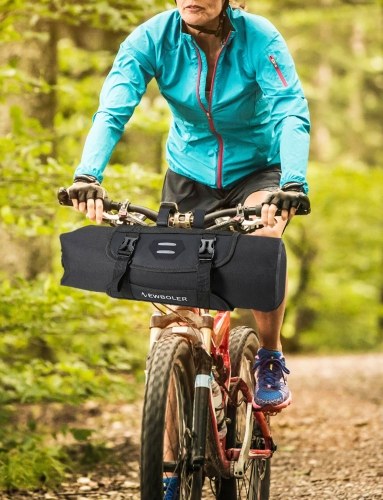 Lixada Bike Handlebar Bag Étanche Réglable Capacité Vélo Tube Tube Avant avec Séchage À Distance Séparable (3-7L)