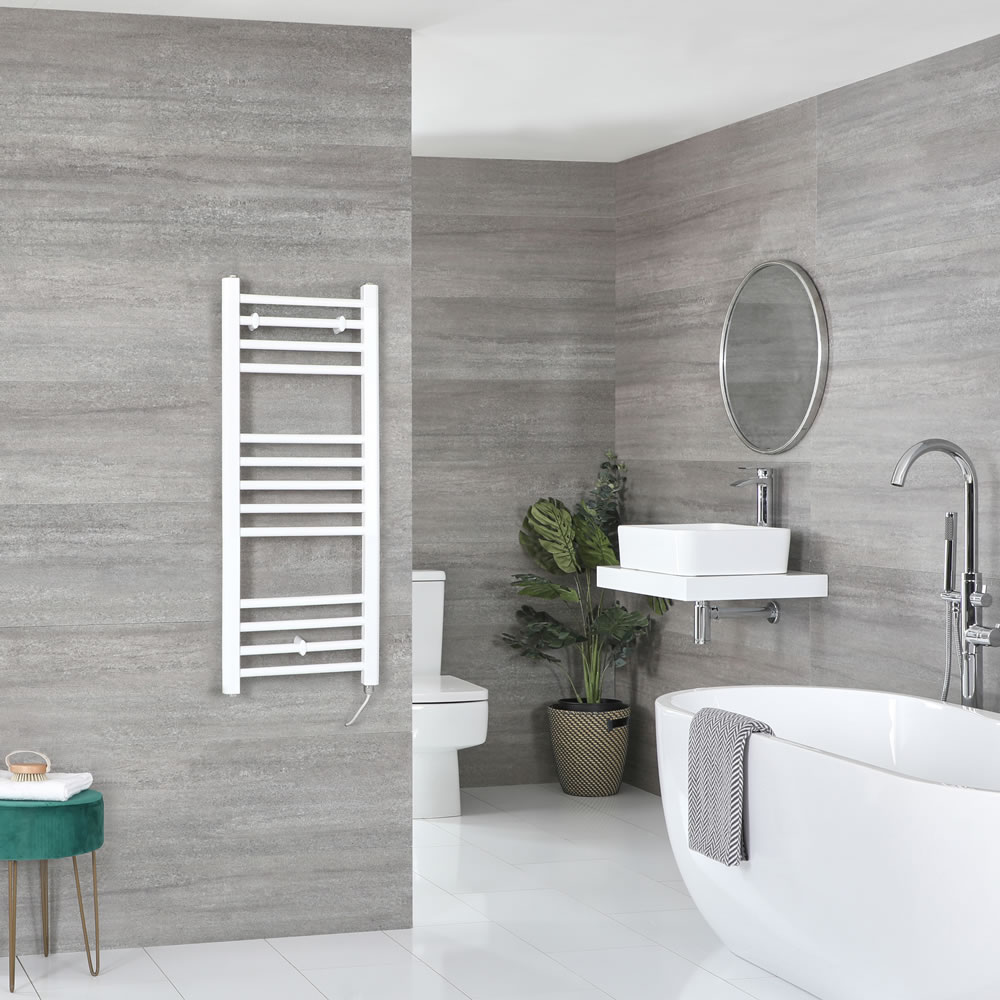 Radiador Toallero Eléctrico Plano Blanco - 1000mm x 400mm - Ive
