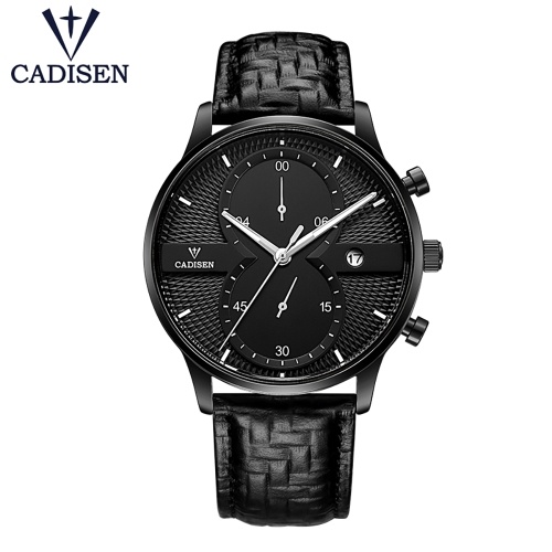 Cadisen Watch Men Sport Chronograph Clock Quartz Wristwatch Business Waterproof Watch Men