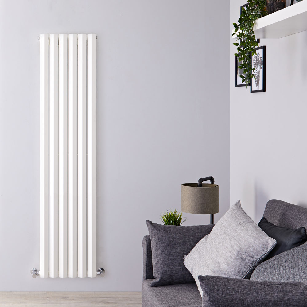 Radiador de Diseño Vertical - Blanco - 1780mm x 420mm x 60mm - 1050 Vatios - Rombo