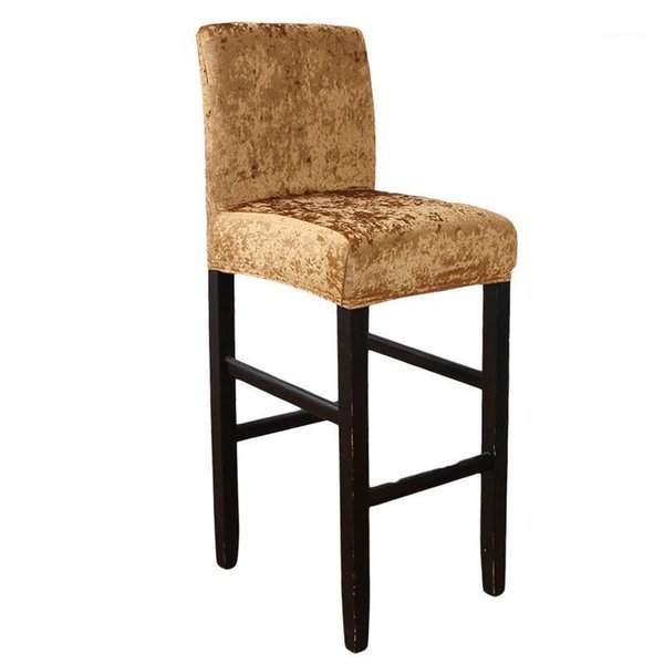 Chair Covers Velvet Fabric Short Back Small Size Cover Washable Elastic Seat Slipcovers For Banquet El1