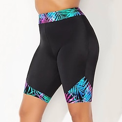 Women's Swimwear Beach Bottom Normal Swimsuit Printing Leaf Black Royal Blue Blue Bathing Suits Sports Summer miniinthebox