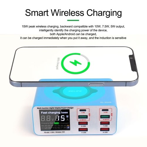 Affichage LCD multiports USB Intelligente Rechargeur rapide Compact