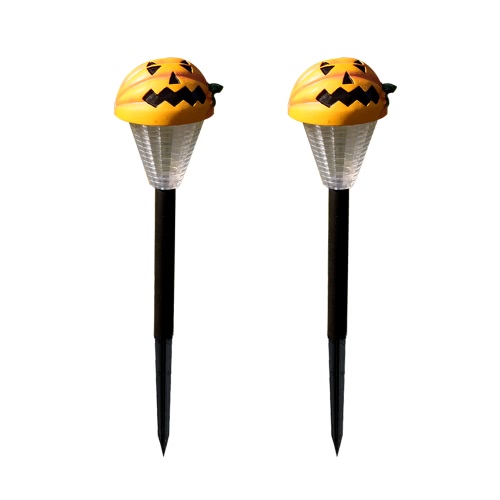 2 Packed Halloween Solar Lawn Light Pumpkin/Ghost Outdoor Landscape Decorative Festive Lamp for Patio Garden Yard Path