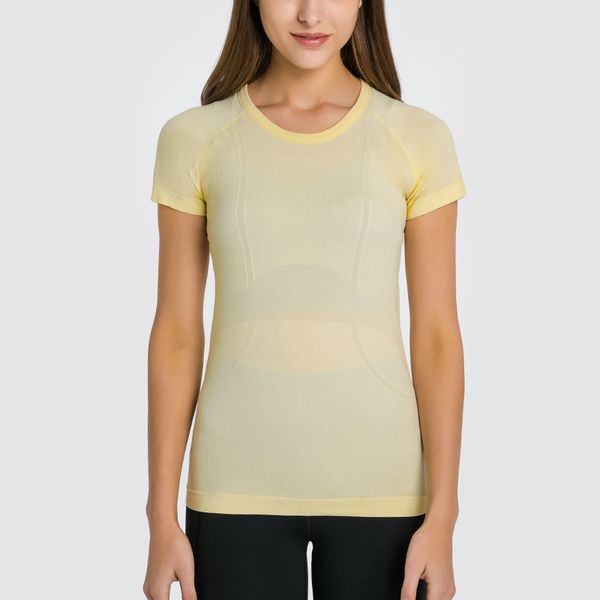 Women Crew T-Shirt Short Sleeve Yoga Tops Slim Fit Sports Shirt Quick-Drying Running Tank Fashion Breathable Shirts Outdoor Fitness Clothes L2067