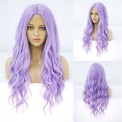 Purple Wigs for Women Ombre Gray Wig Black Wig Purple Wig Synthetic Wig Deep Wave Middle Part Wig Medium Length Synthetic Hair Women's Cosplay Middle Part Party Purple (A1-A18) Lightinthebox